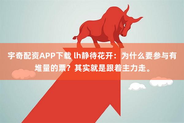 宇奇配资APP下载 lh静待花开：为什么要参与有堆量的票？其实就是跟着主力走。